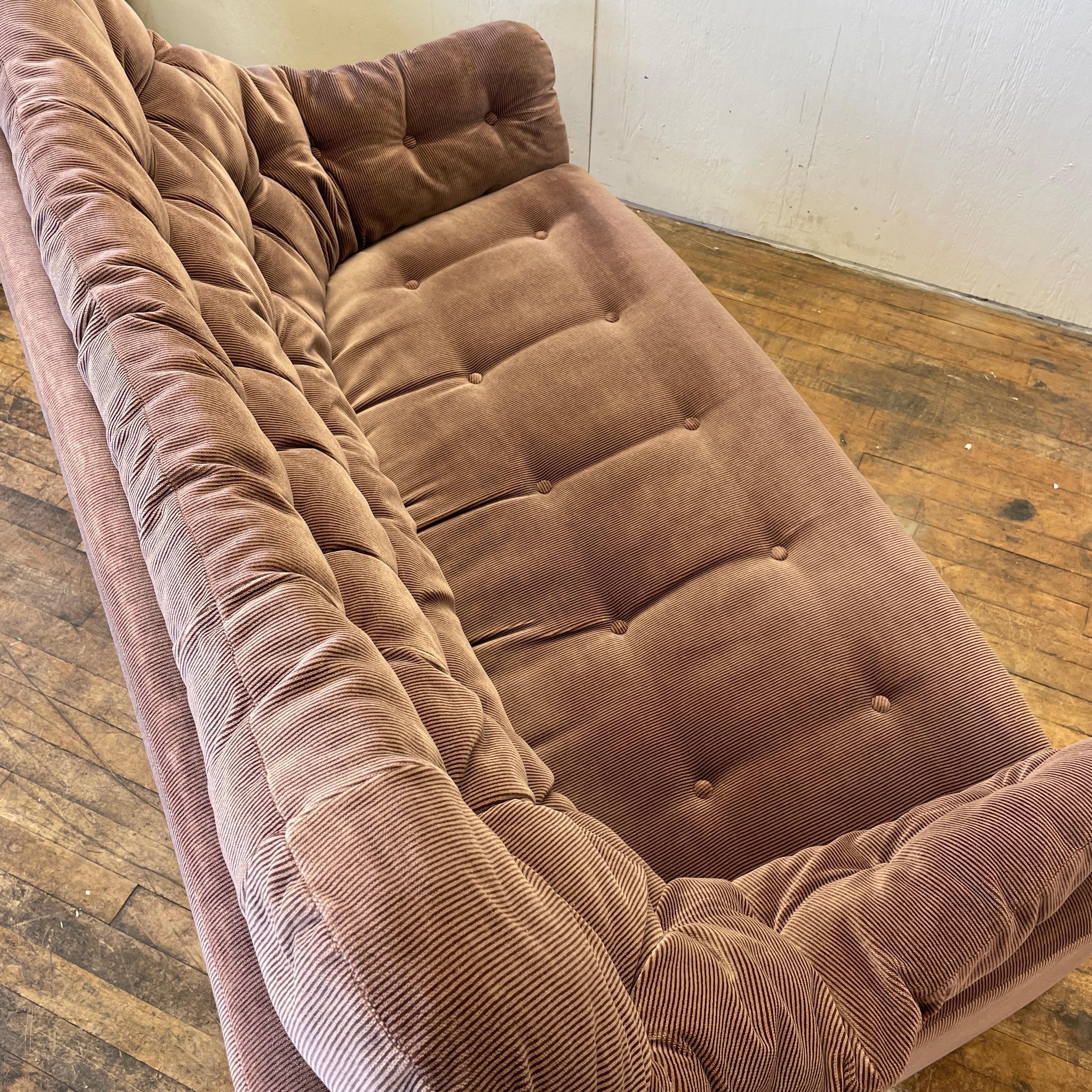 20th Century Vintage RS Associates Canadian Corduroy Loveseat Sofa For Sale