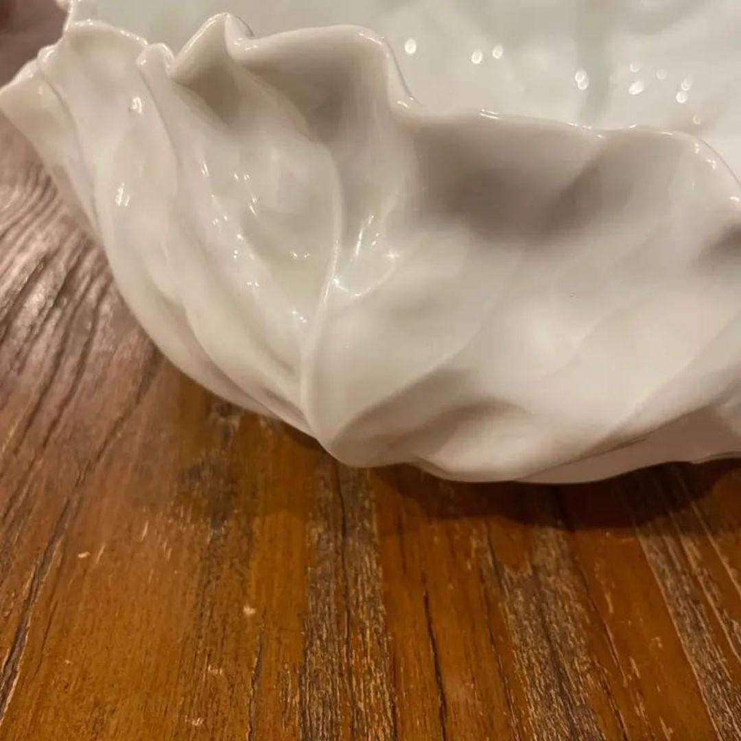 Vintage R&s Tillowitz Silesia Cabbage Leaf Porcelain Bowl, Germany In Good Condition For Sale In Cookeville, TN
