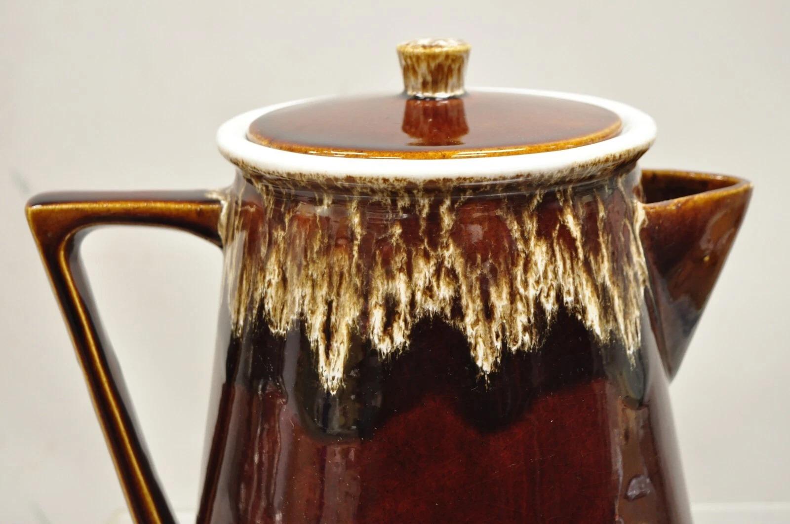 Vintage Rubel 1030 Brown Drip glasierte Keramik Keramik großen Wasserkrug Topf (Moderne der Mitte des Jahrhunderts) im Angebot