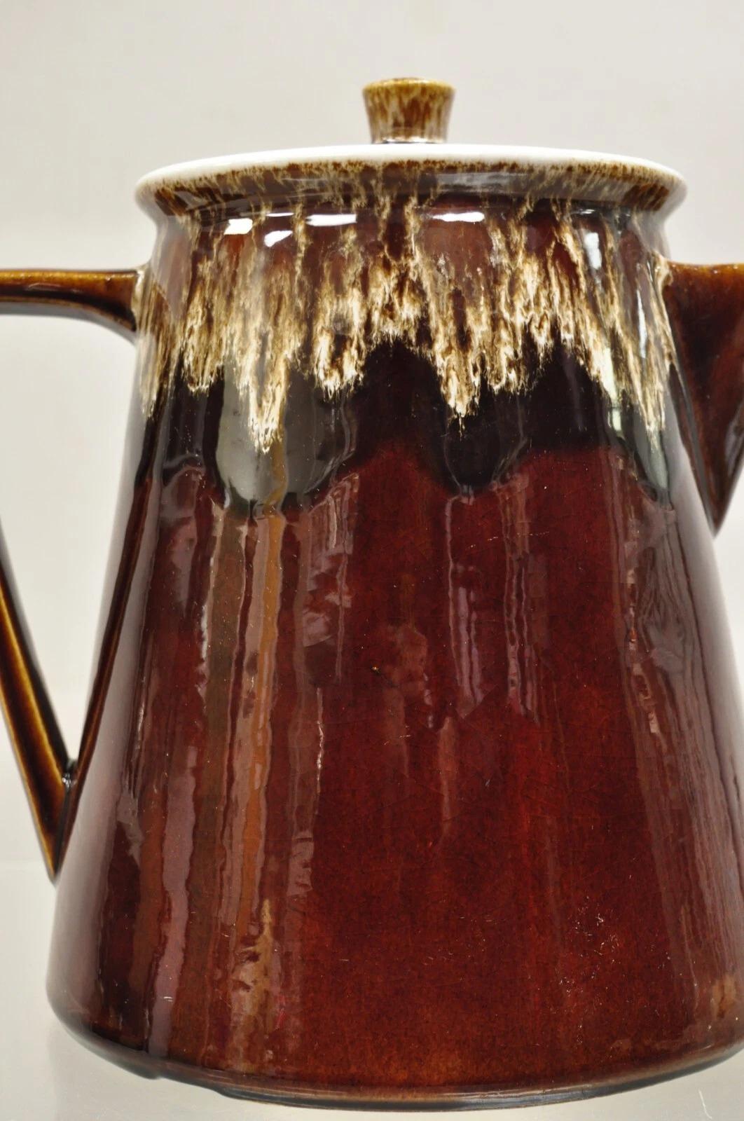 Vintage Rubel 1030 Brown Drip glasierte Keramik Keramik großen Wasserkrug Topf im Zustand „Gut“ im Angebot in Philadelphia, PA