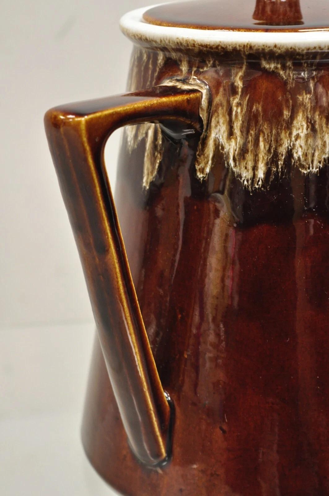 Vintage Rubel 1030 Brown Drip glasierte Keramik Keramik großen Wasserkrug Topf (20. Jahrhundert) im Angebot