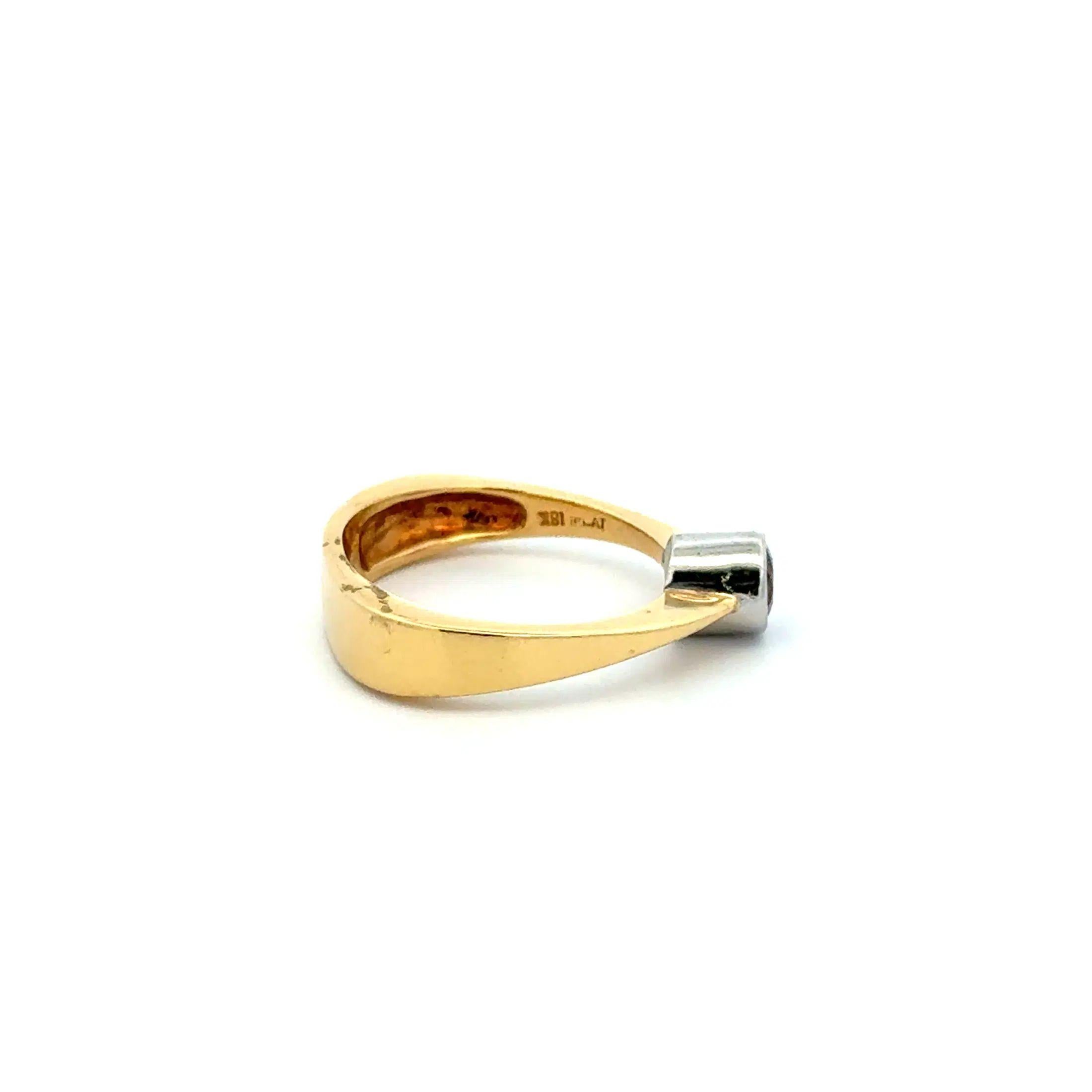 Vintage Rubellit Turmalin Platin und Gold Solitär Ring Damen im Angebot