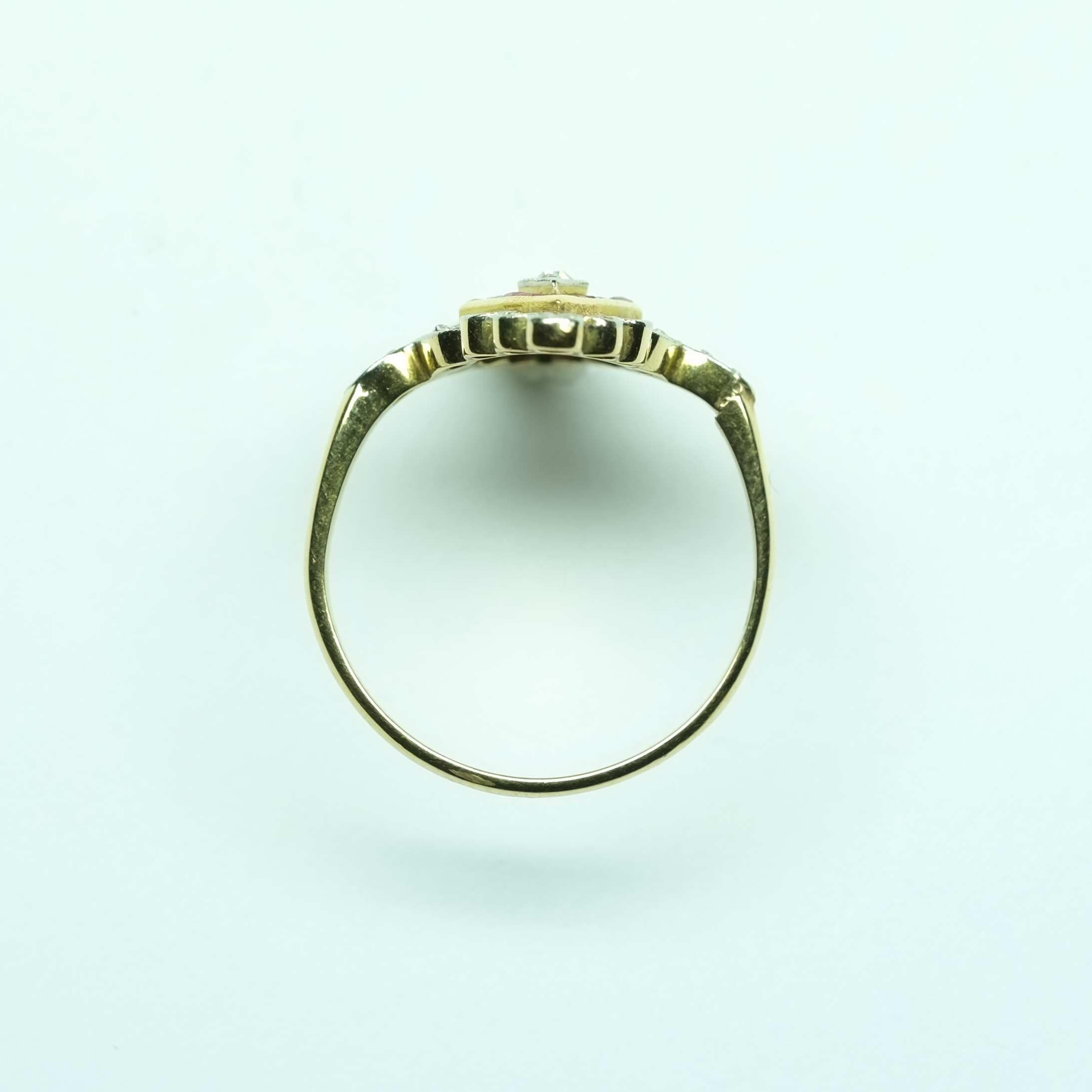 Women's Vintage Rubies & Diamond Ring For Sale
