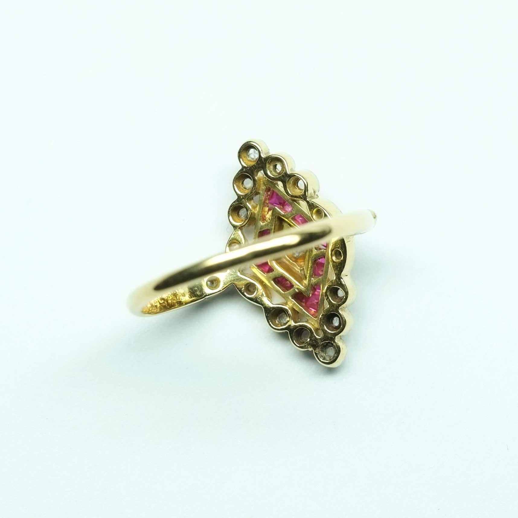 Vintage Rubies & Diamond Ring For Sale 1