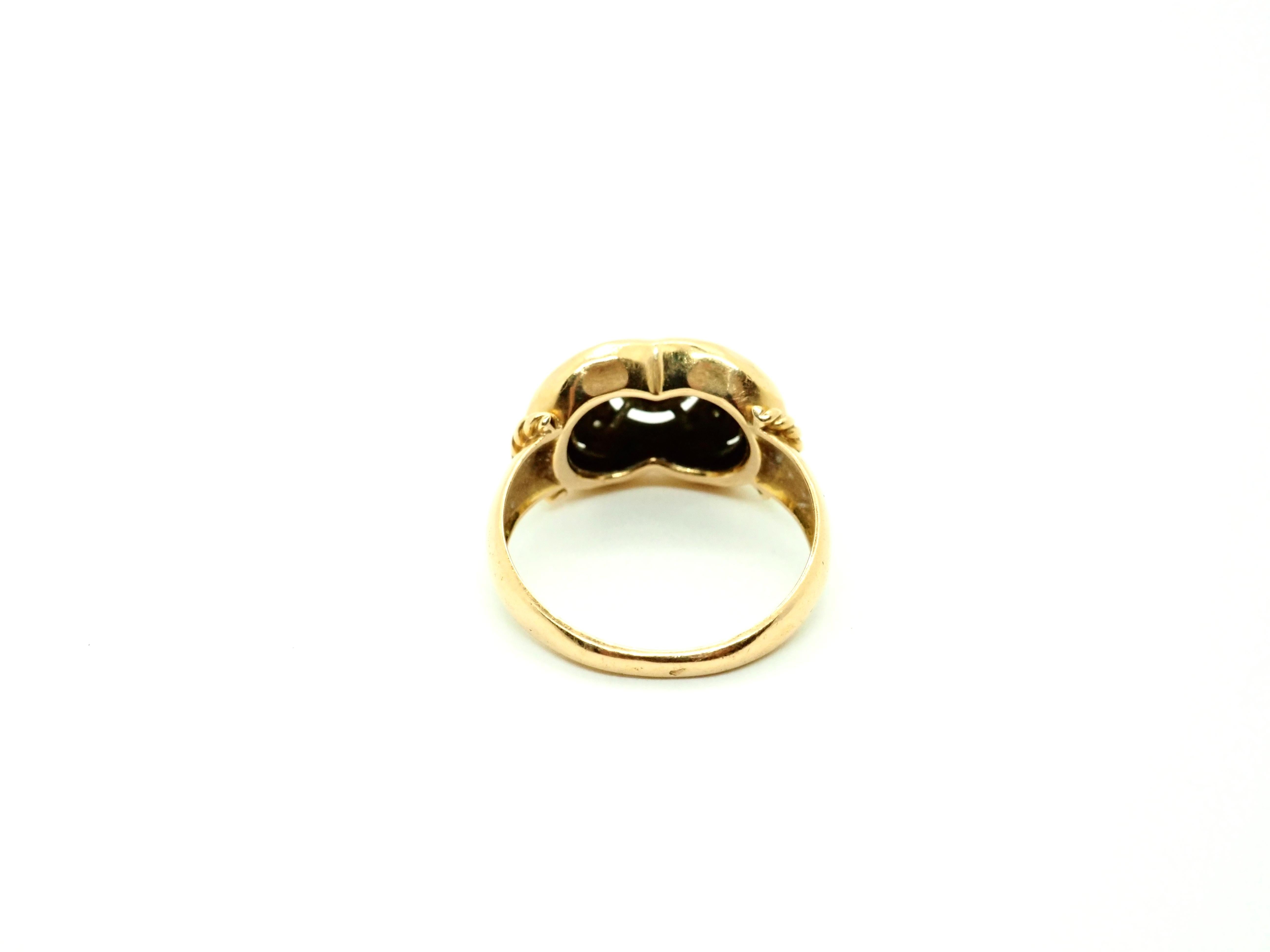 Vintage Rubin 18K Gelb- und Weißgold Ring  für Damen oder Herren im Angebot