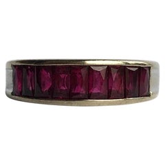 Retro Ruby and 18 Carat White Gold 1/3 Eternity Band