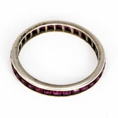 Vintage Ruby and 18 Carat White Gold Eternity Band