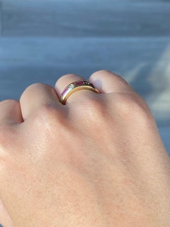 Vintage Ruby and Diamond 18 Carat Gold Band