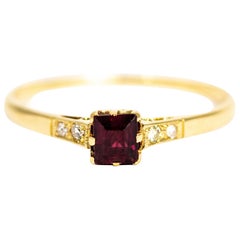 Vintage Ruby and Diamond 18 Carat Gold Ring