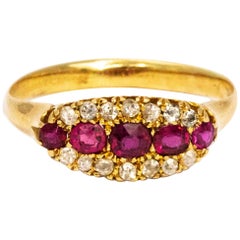 Vintage Ruby and Diamond 18 Carat Ring