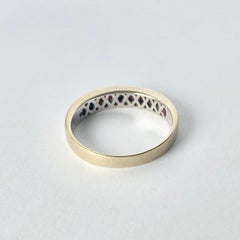 Vintage Ruby and Diamond 18 Carat White Gold Half Eternity Ring