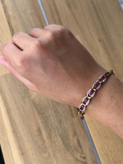 Vintage Ruby and Diamond 9 Carat Gold Bangle