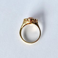 Vintage Ruby and Diamond 9 Carat Gold Cluster Ring