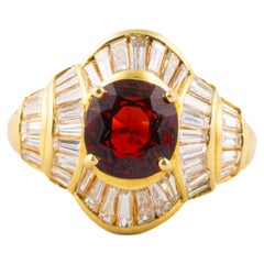Vintage Ruby and Diamond Baguette Ring