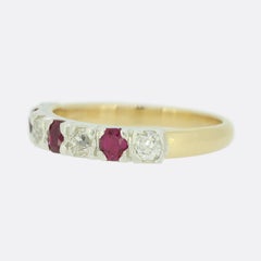 Vintage Ruby and Diamond Band Ring