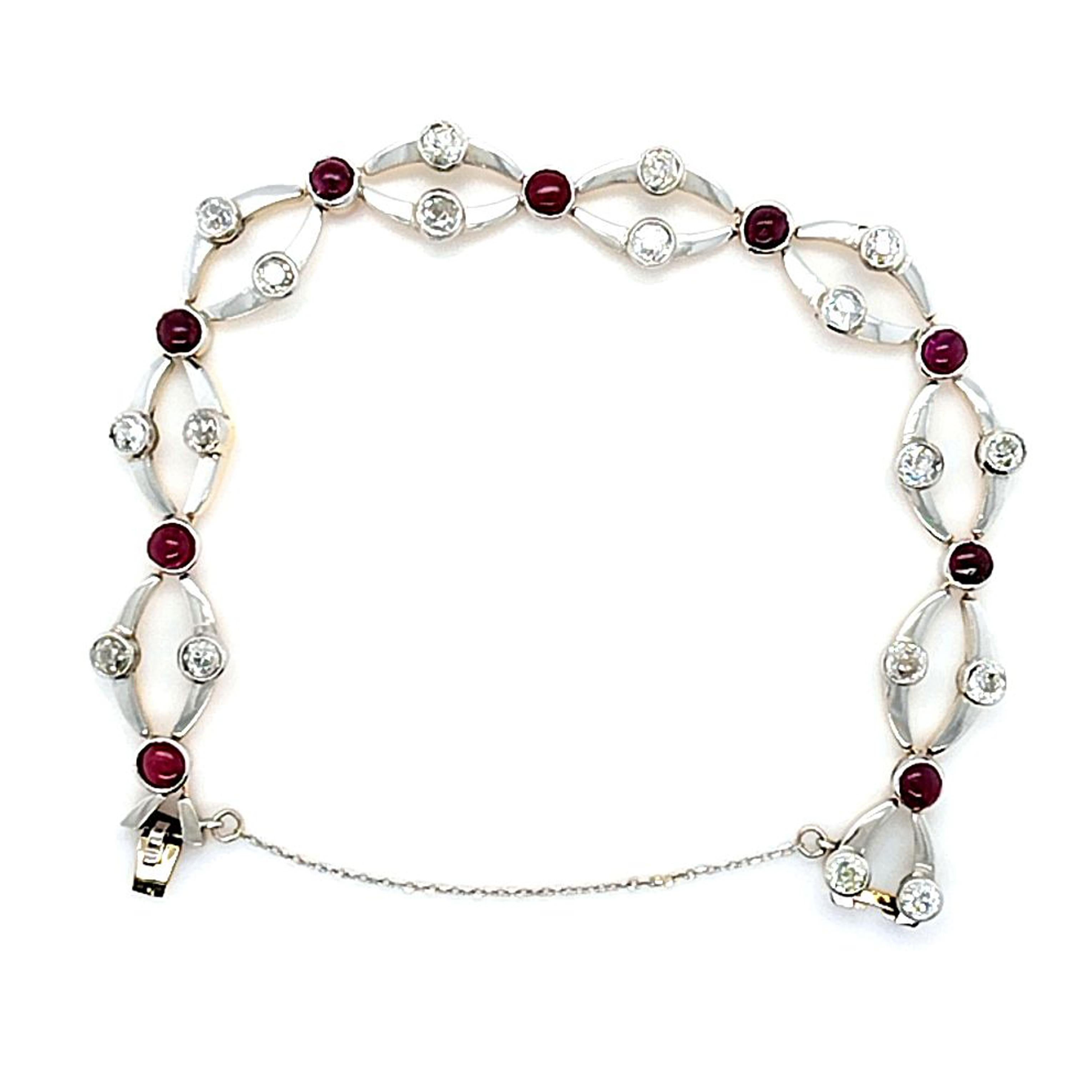 Vintage Ruby and Diamond Bracelet In Good Condition In Coral Gables, FL