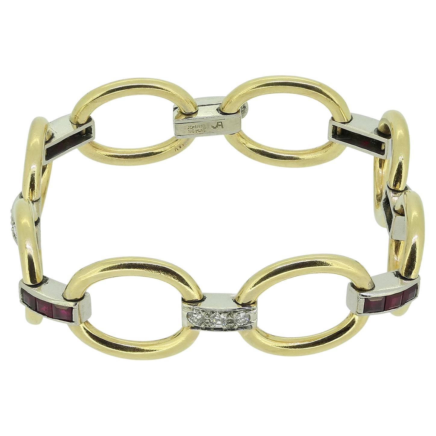 Vintage Ruby and Diamond Bracelet
