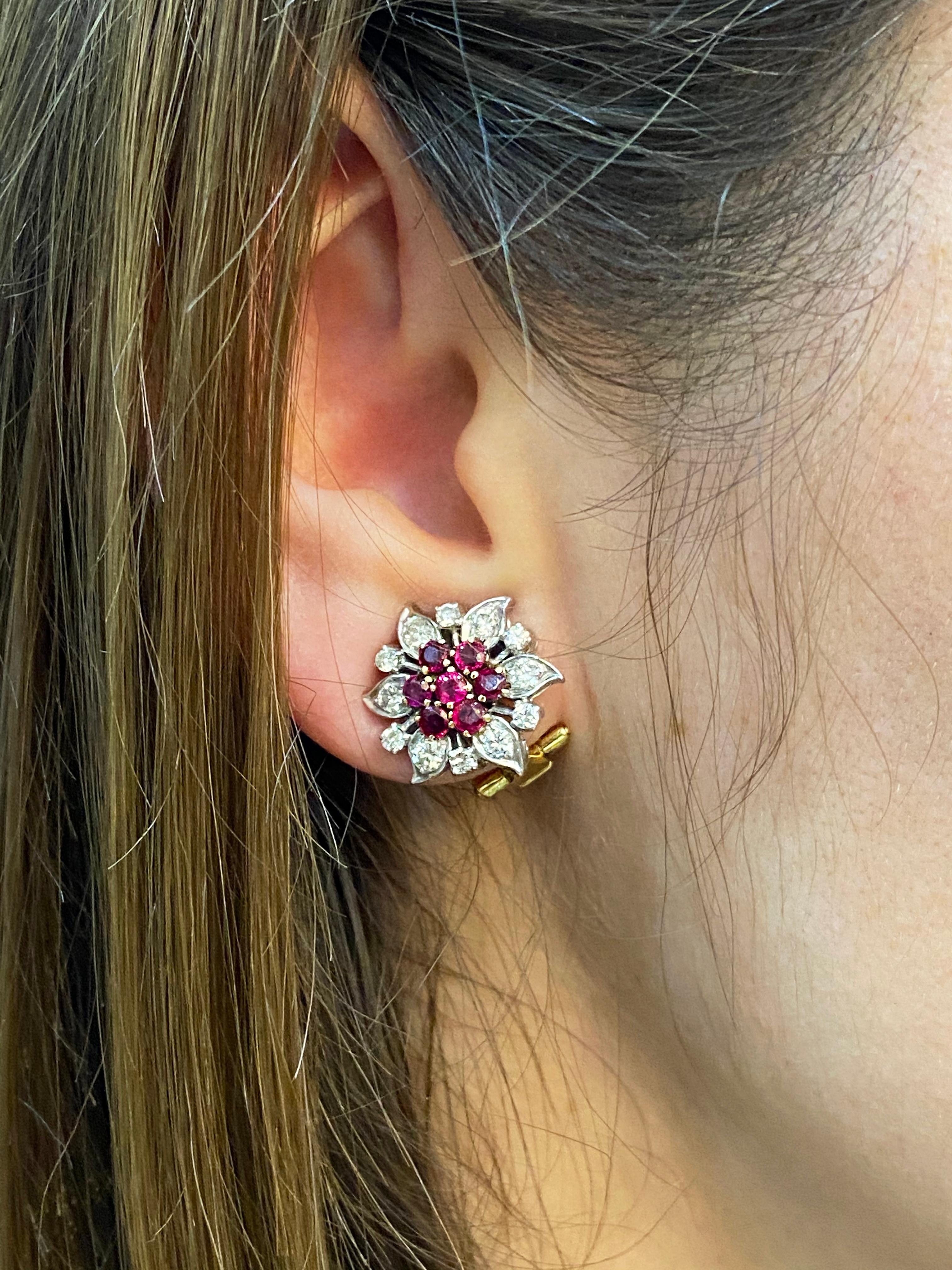 vintage ruby stud earrings