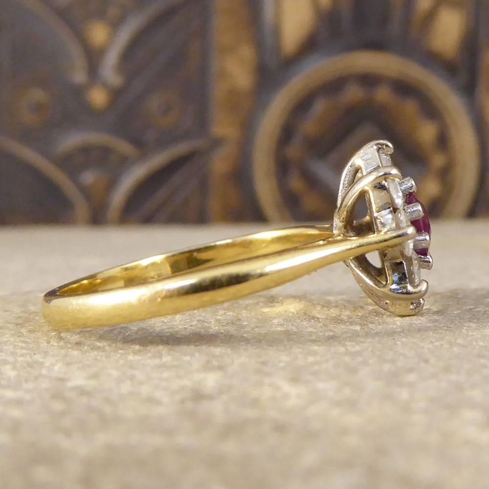 ruby diamond flower ring