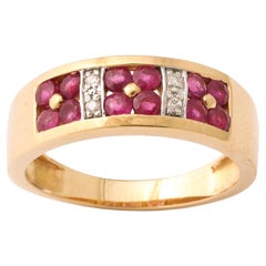 Vintage Ruby and Diamond Gold Ring