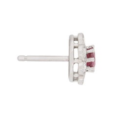 Vintage Ruby and Diamond Halo Earrings, circa 1950s