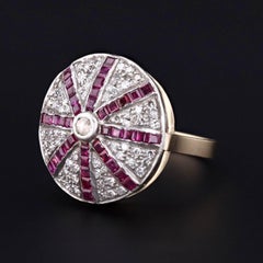 Vintage Ruby and Diamond Statement Ring, Circa 1920s