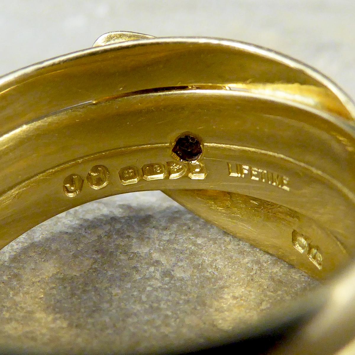 Rubin- und Granat-Schlangenring aus 18 Karat Gelbgold für Damen oder Herren