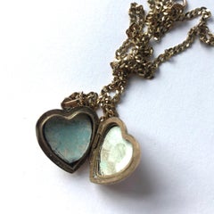 Vintage Ruby and Pearl 9 Carat Gold Locket and Chain