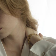 Vintage ruby beads 22k yellow gold bracelet