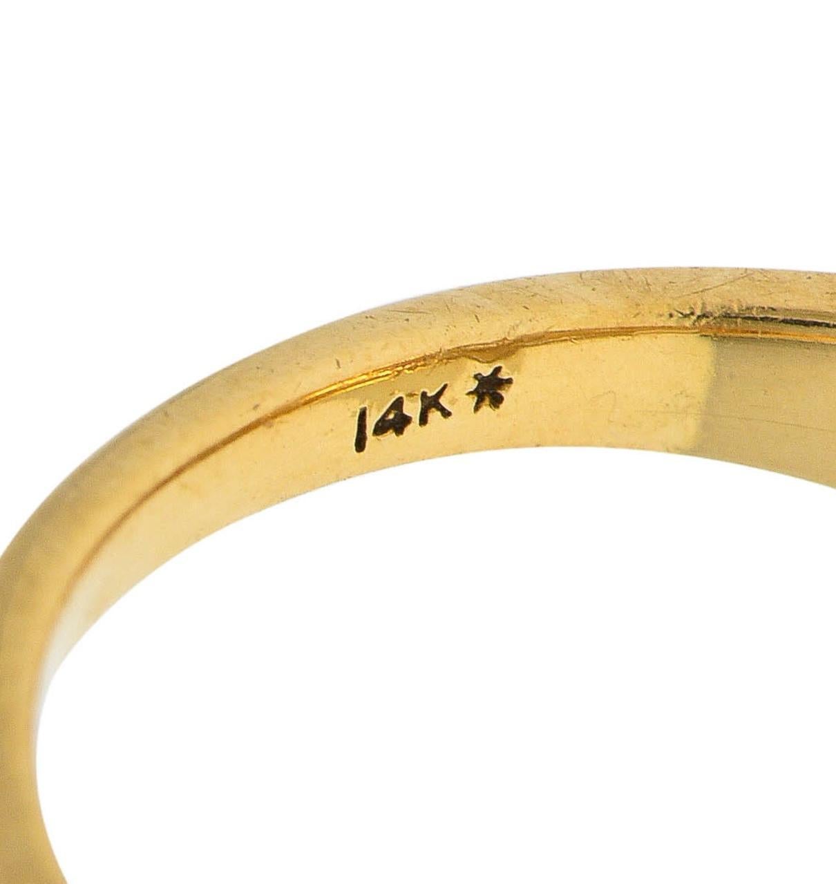 Vintage Ruby Diamond 14 Karat Yellow Gold Triple Snake Band Ring For Sale 3