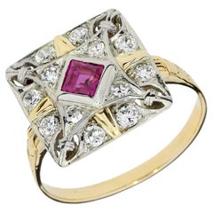 Vintage Ruby & Diamond 14K Ring