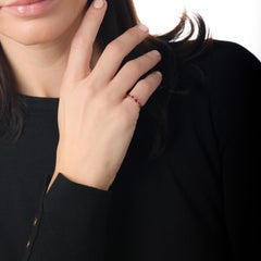 Vintage 14k Yellow Gold Ruby and Diamond Band Women's Ring, Circa 1990