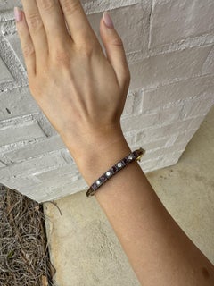 Vintage Rubin & Diamant Armreif Armband 14K Gelbgold