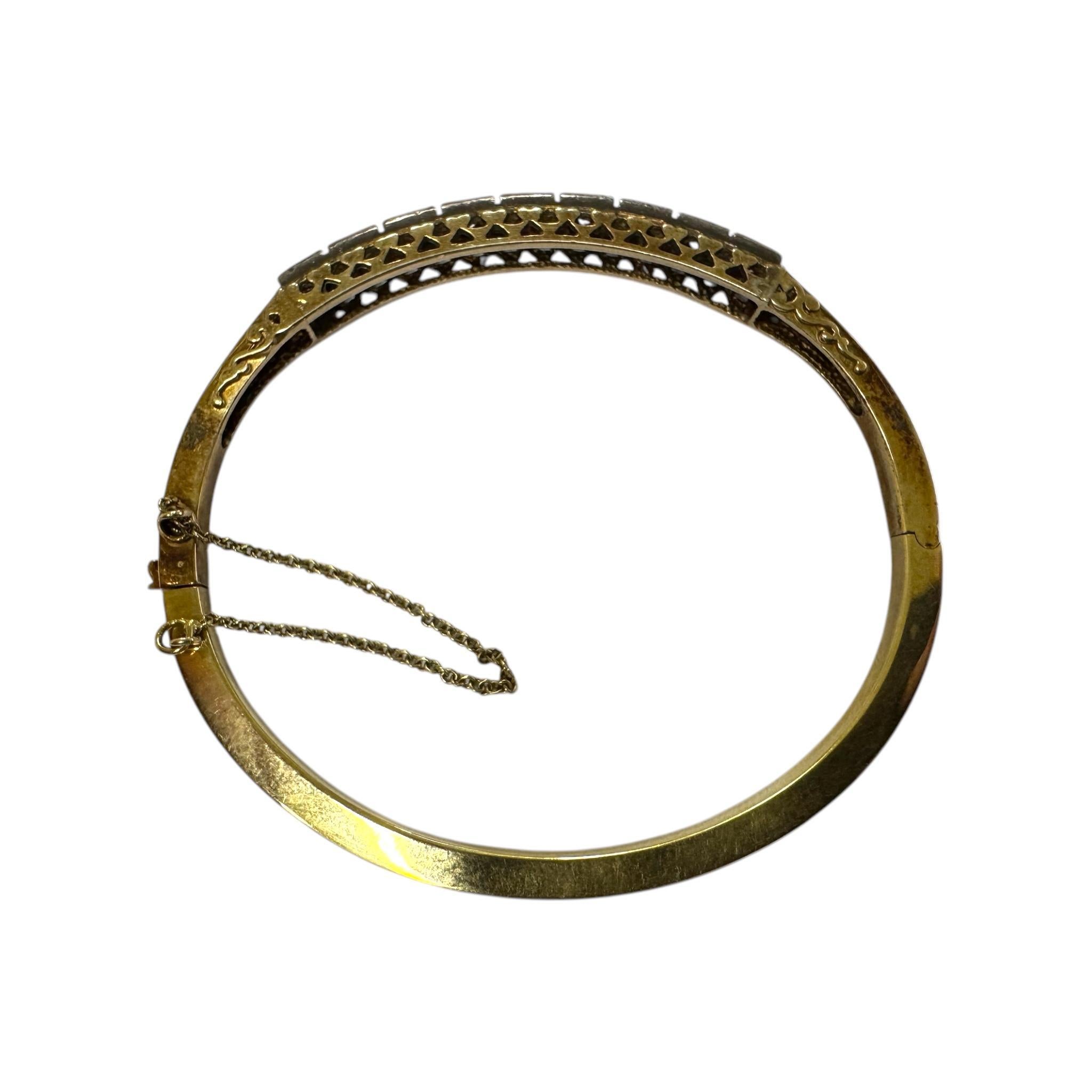Vintage Rubin & Diamant Armreif Armband 14K Gelbgold im Angebot 1