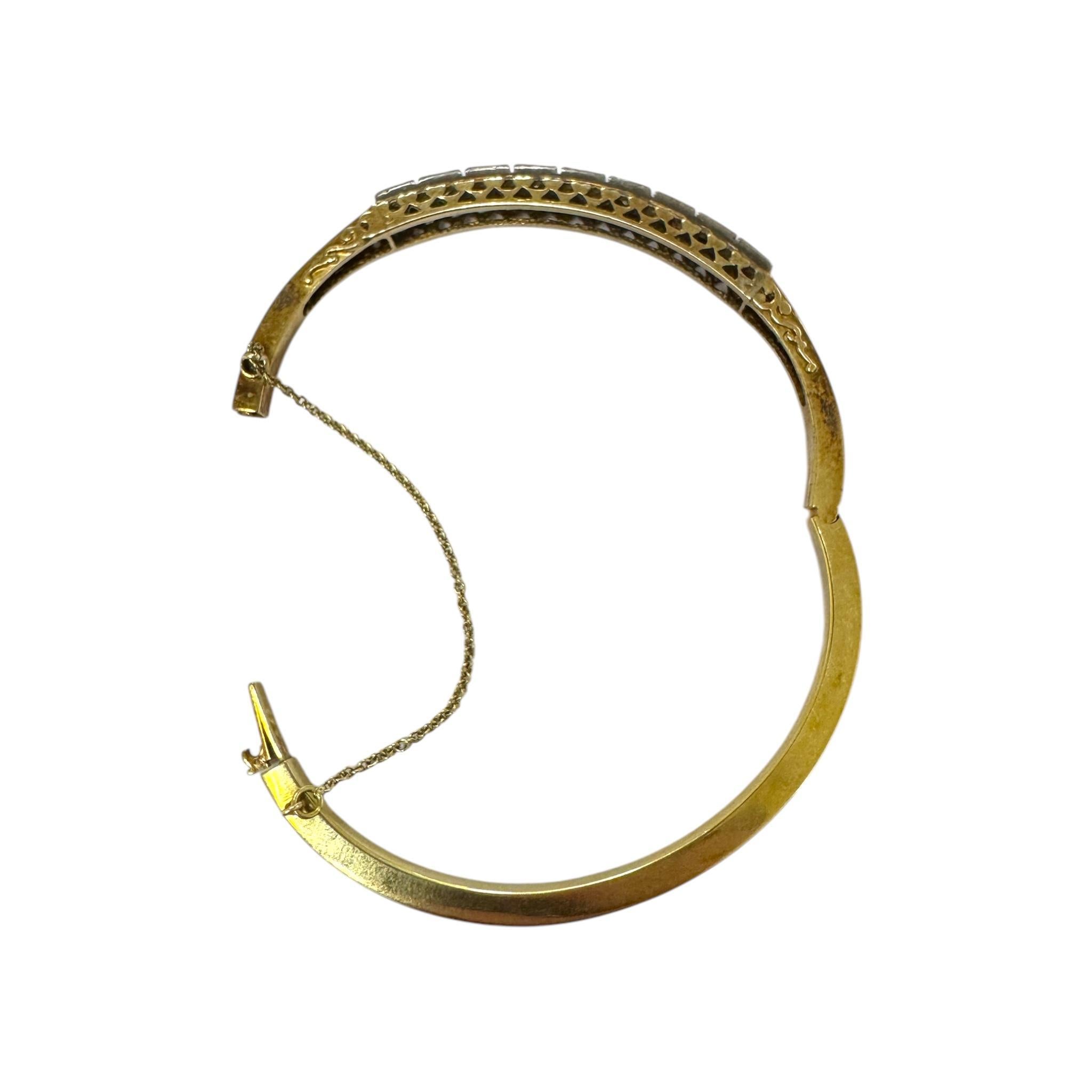 Vintage Rubin & Diamant Armreif Armband 14K Gelbgold im Angebot 3