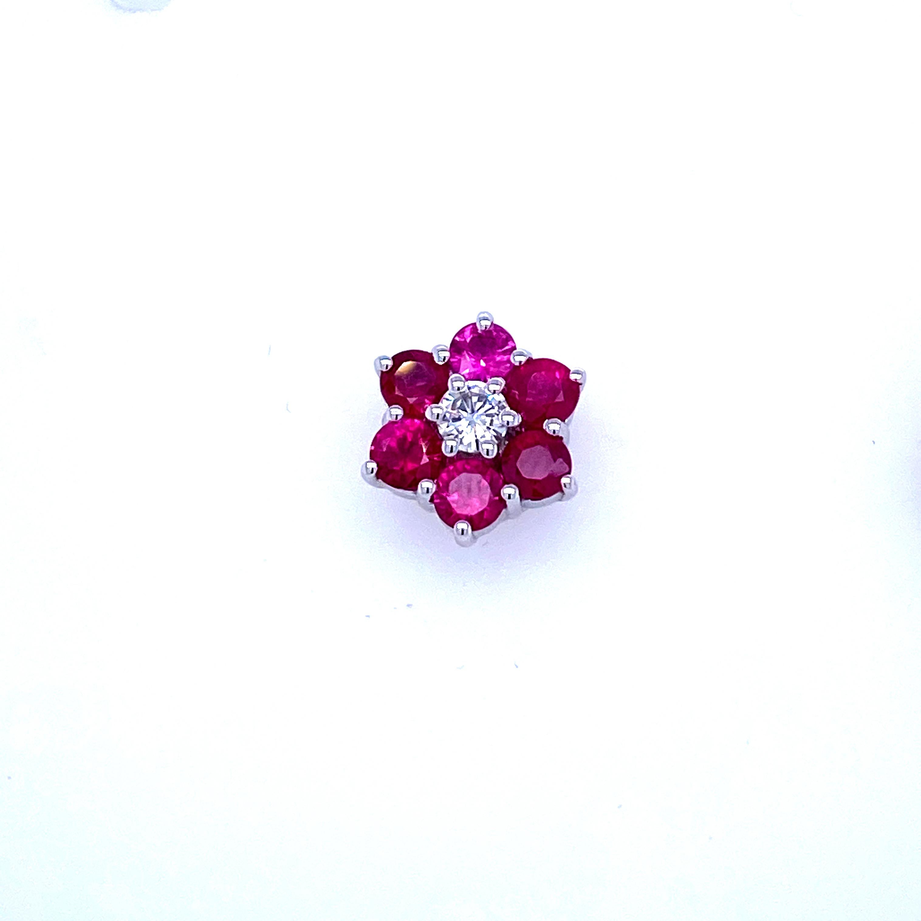 ruby cluster earrings