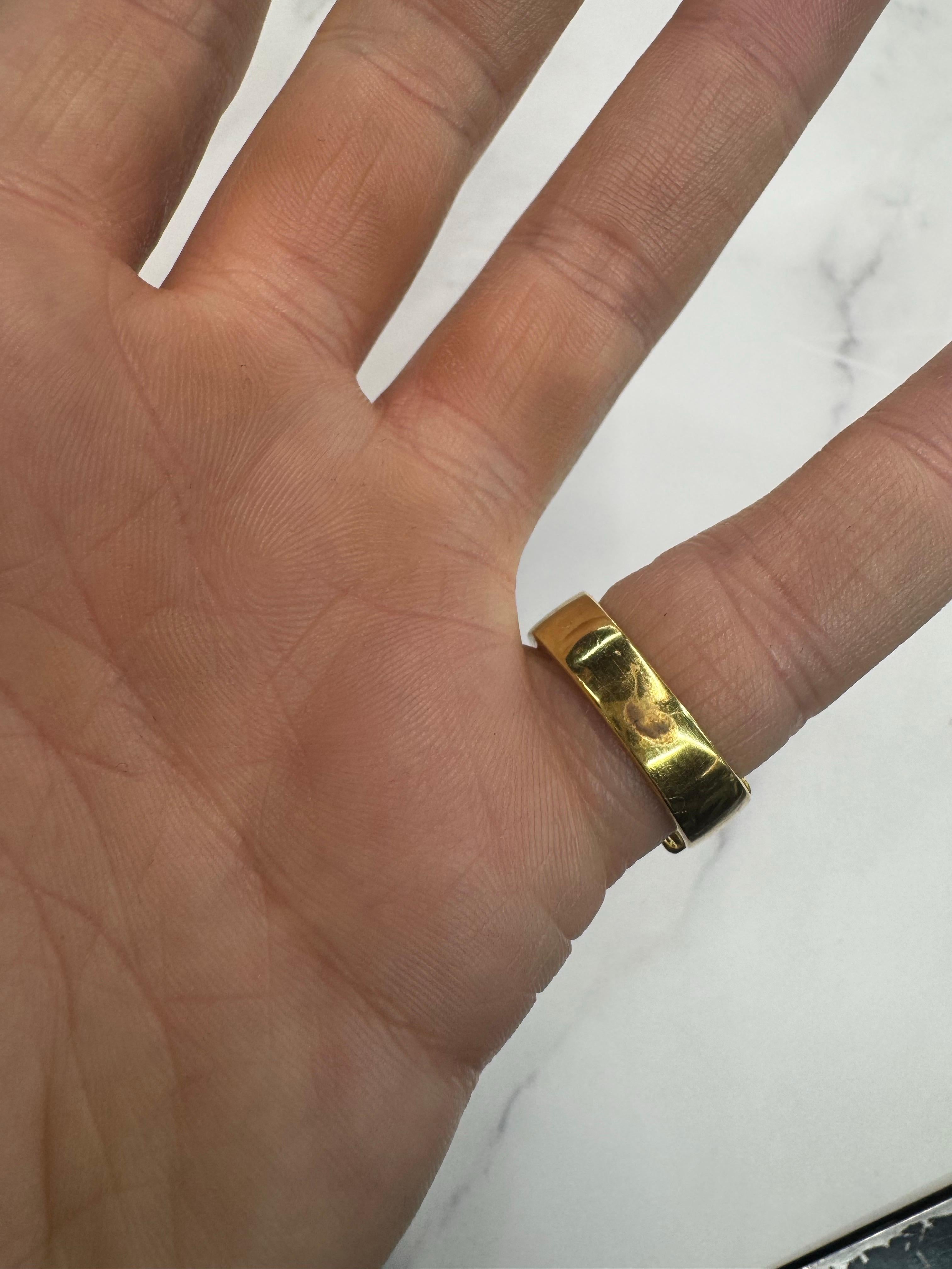Vintage Ruby Diamonds Emerald Cut Band 2.85 CTTW 18 Karat Yellow Gold 9.5 Grams For Sale 3