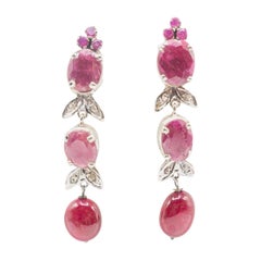 Antique Ruby Earrings with Diamonds