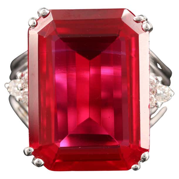 Customizable Unique 6 Carat Ruby Engagement Ring with Diamond Accented ...