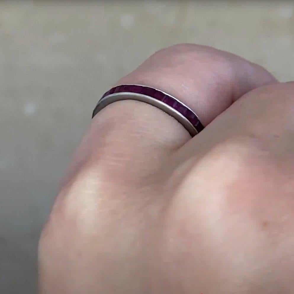 Vintage Ruby Eternity Band, Platinum In Excellent Condition For Sale In New York, NY