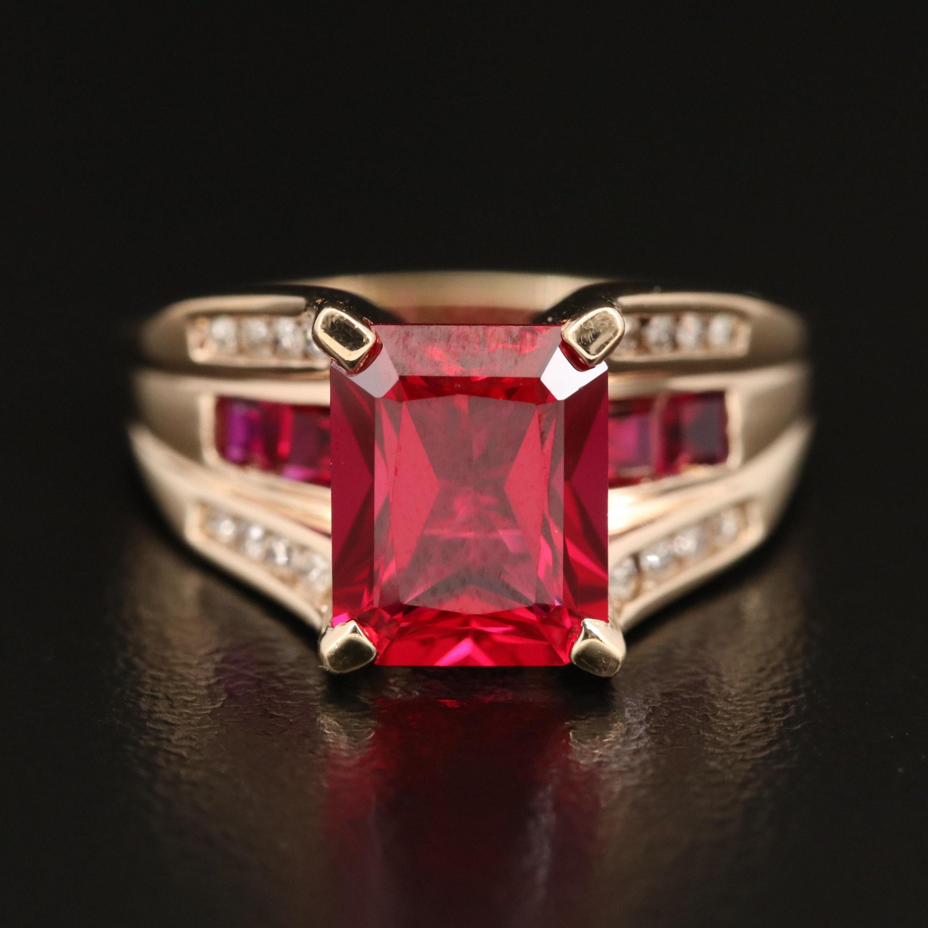 For Sale:  Vintage Ruby Men Engagement Ring Ruby Mens Diamond Wedding Ring Yellow Gold Ring 6