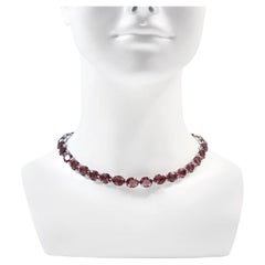 Vintage Ruby/Purple Open Back Crystal Necklace Circa 1960s