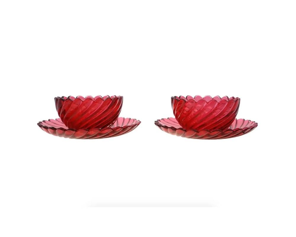 ruby red glass dishes
