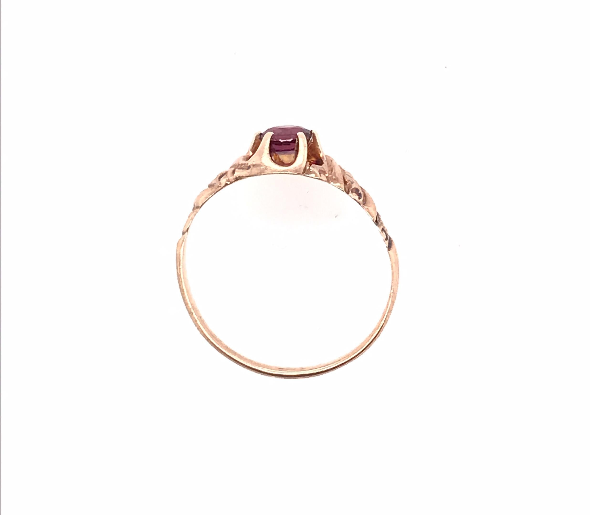 Genuine Original Victorian Antique from 1860's-1880's Ruby Solitaire Ring .55ct Round  Cut Sz 8 Yellow Gold


Features a Genuine Natural .55ct Round Ruby Gemstone Center

Ruby Entices Rich Bold Color 

Deep Hand Carved Engraving

100% Natural Ruby