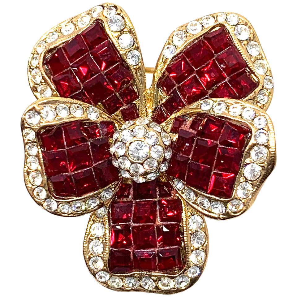Emilio Jewelry Handmade Ruby Flower Brooch at 1stDibs