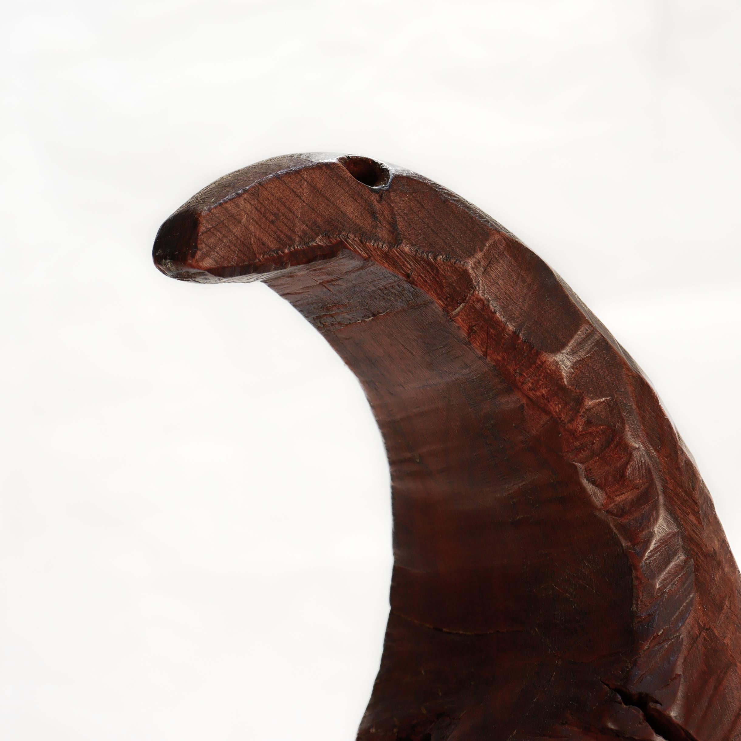 Vintage Rudolph Condon Figural Wood & Wrought Iron Folk Art Bird Sculpture For Sale 5
