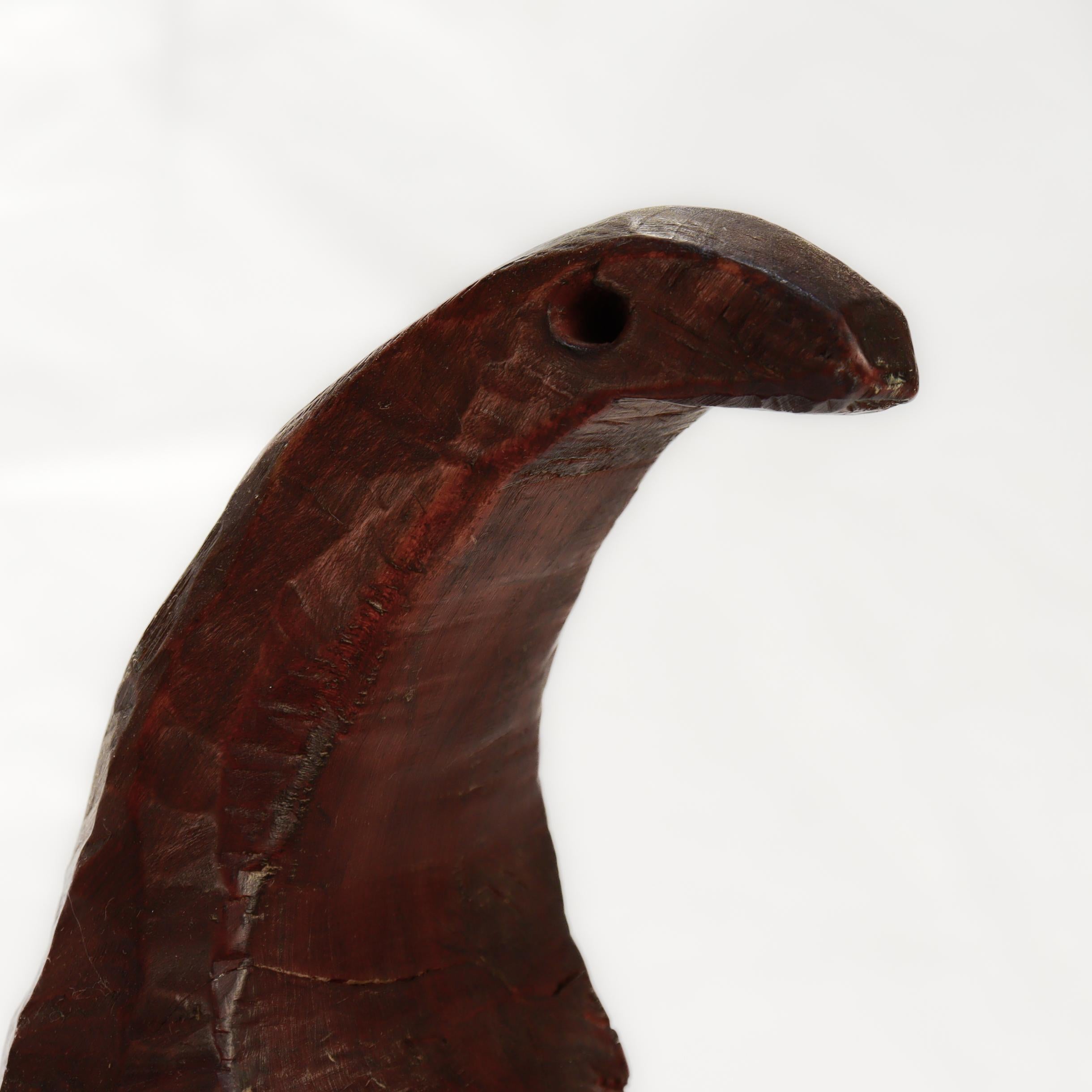 Vintage Rudolph Condon Figural Wood & Wrought Iron Folk Art Bird Sculpture For Sale 4
