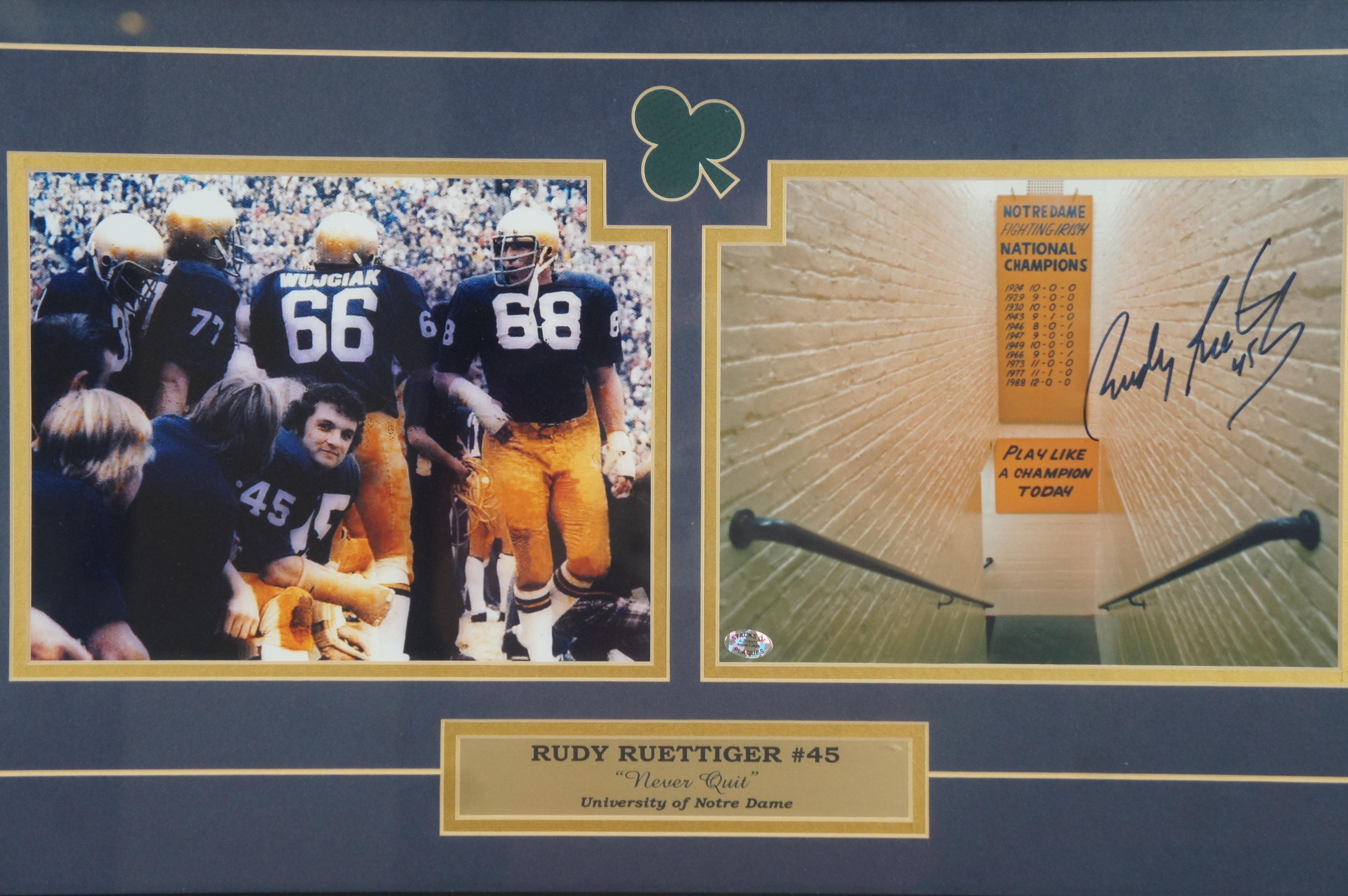 Paper Vintage Rudy Ruettiger #45 Notre Dame Football Autographed Photo 27