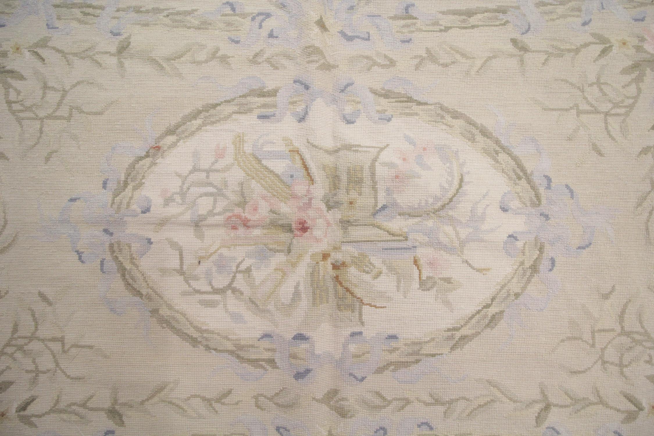20th Century Vintage Rug Aubusson Style Living Room Rug Handmade Carpet Tapestry