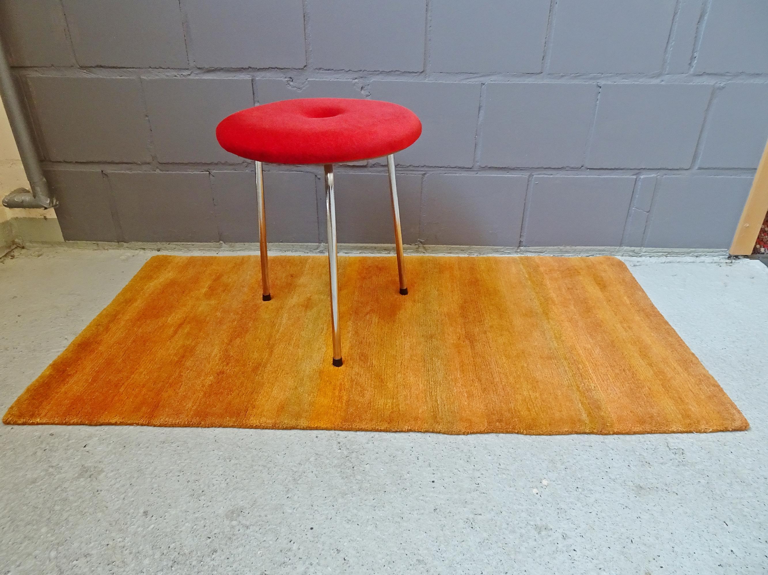 Modern Vintage Rug Carpet Tapsitry Gamba Orange by Jan Kath Design